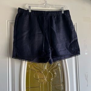 COPY - New -NWT- Talbots navy blue 100% linen shorts size Large